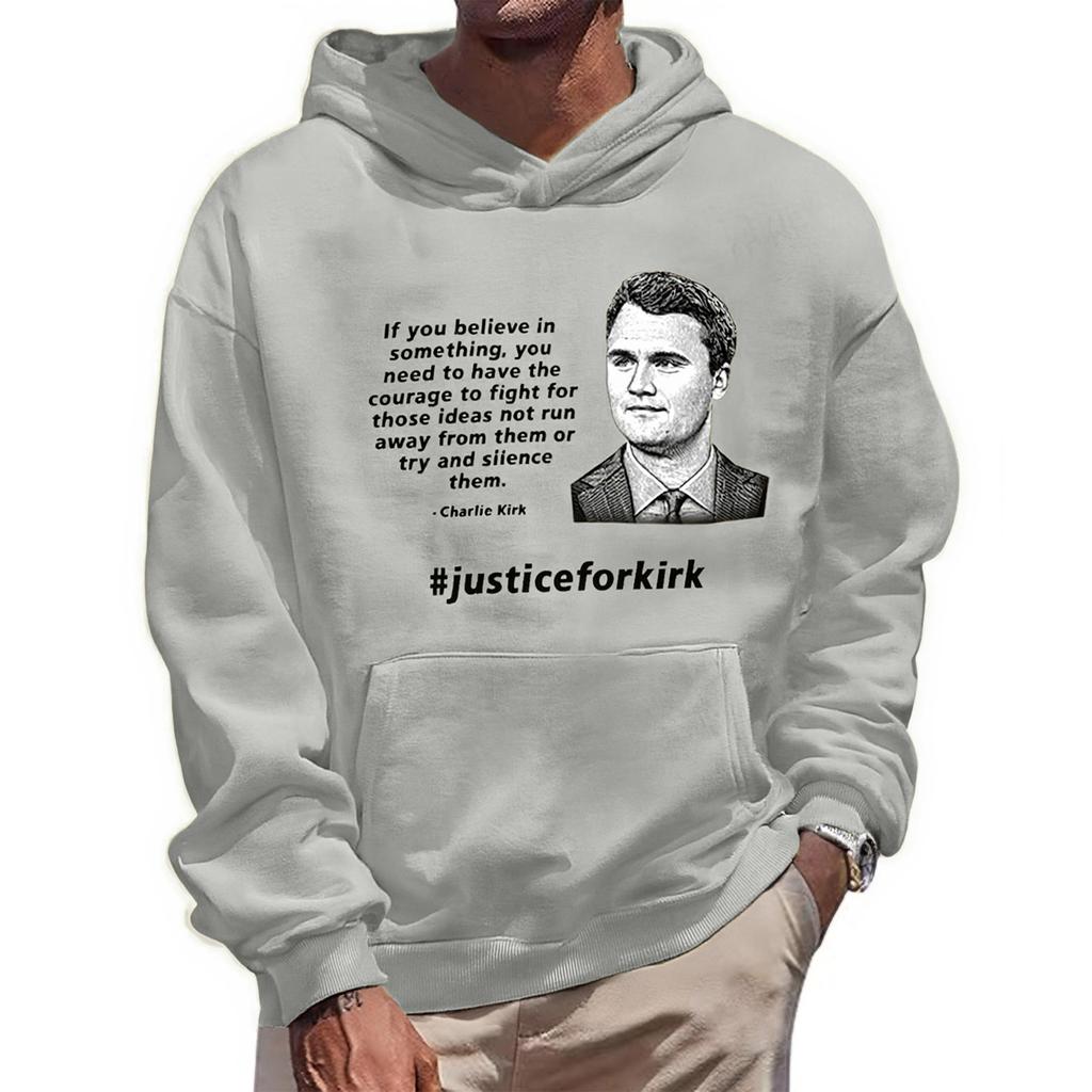 Men's Fashionable Casual Long-sleeved Printed Hooded Sweater Top