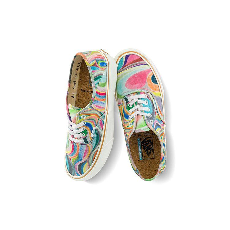 Chris Johanson X Vans Authentic SF Swirl Unisex Sneakers Multi-Color Antique-White VN0A3MU642D