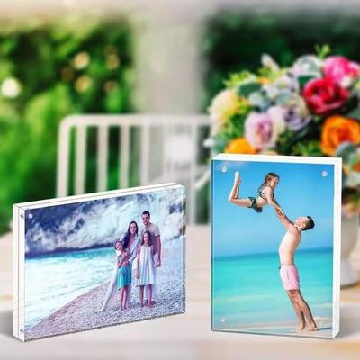 Nový priehľadný fotorámik Akrylový 3+3mm Stojan na vystavenie plagátov Magnetický stojan na fotografie do izby, na stôl, Dekorácia do domácnosti