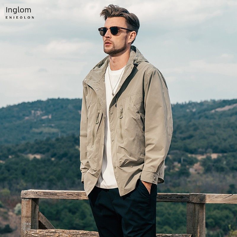 

Yingjuelun Outdoor Camping Workwear Hooded Jacket Men s 2025 Autumn and Winter New Korean Style Casual Windproof Jacket Bean Green M