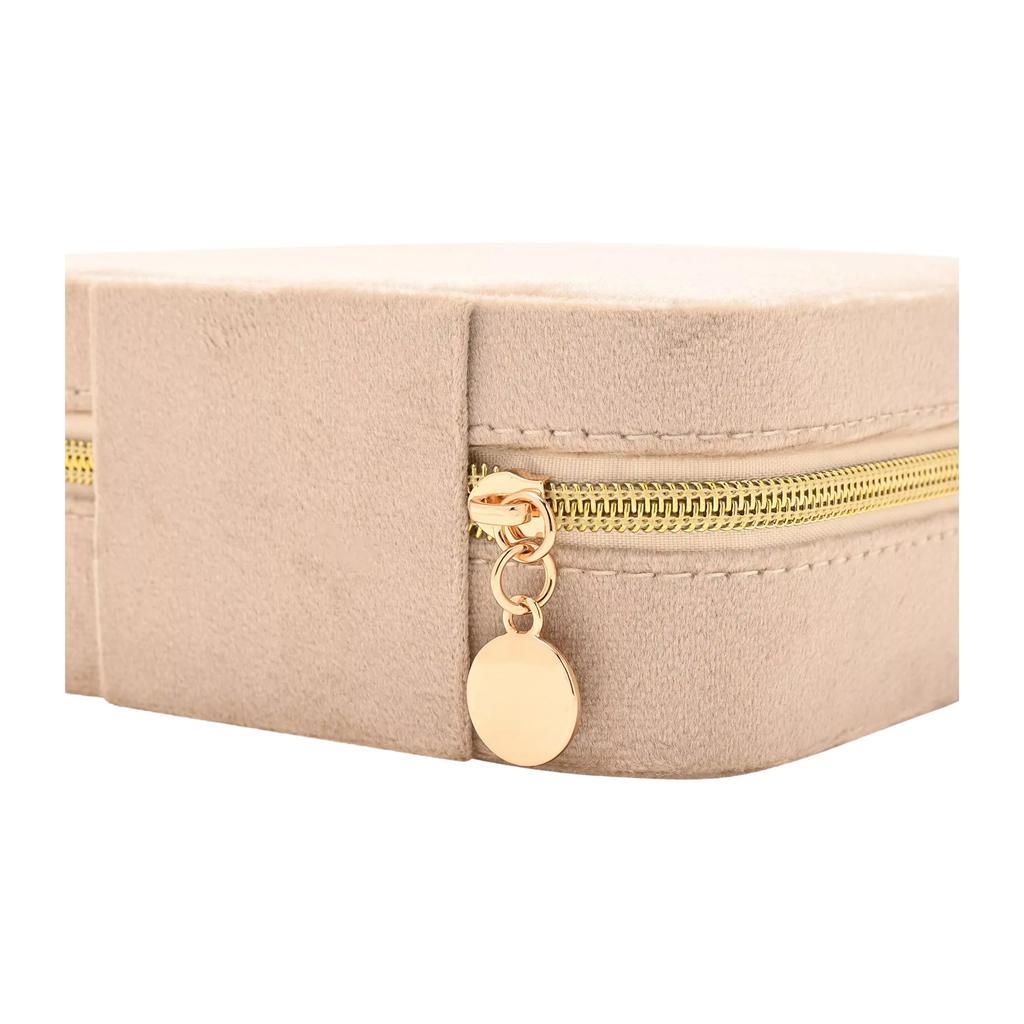 Sophia Classic Velvet Jewellery Box - Champagne