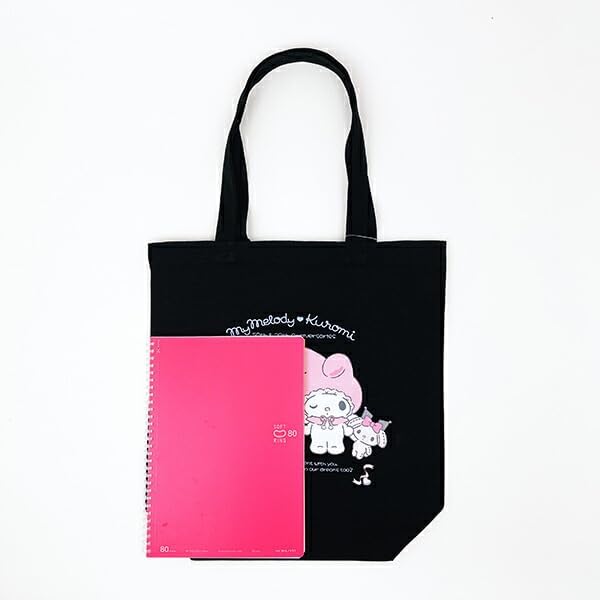 My Melody Kuromi Anniversary Angel Tote Bag Black 50th&20th