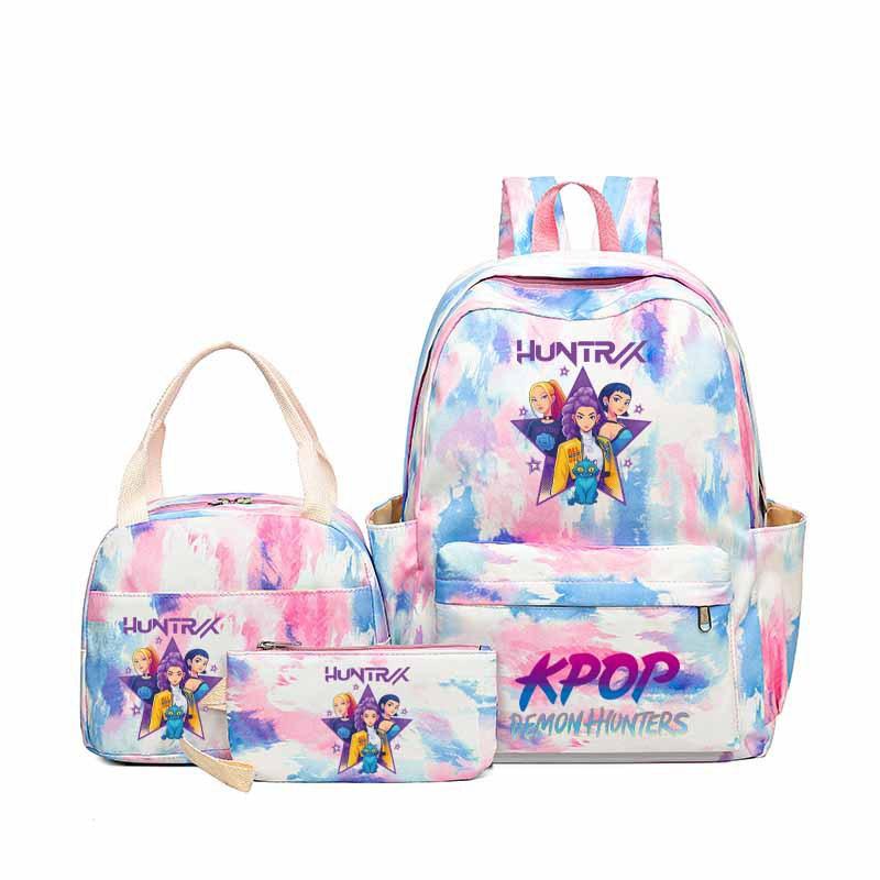 Kpop Witch Hunter Backpack Lunch Bag Pencil Case Set Student Anime Fashion School Bag Pencil Case Lunch Bag