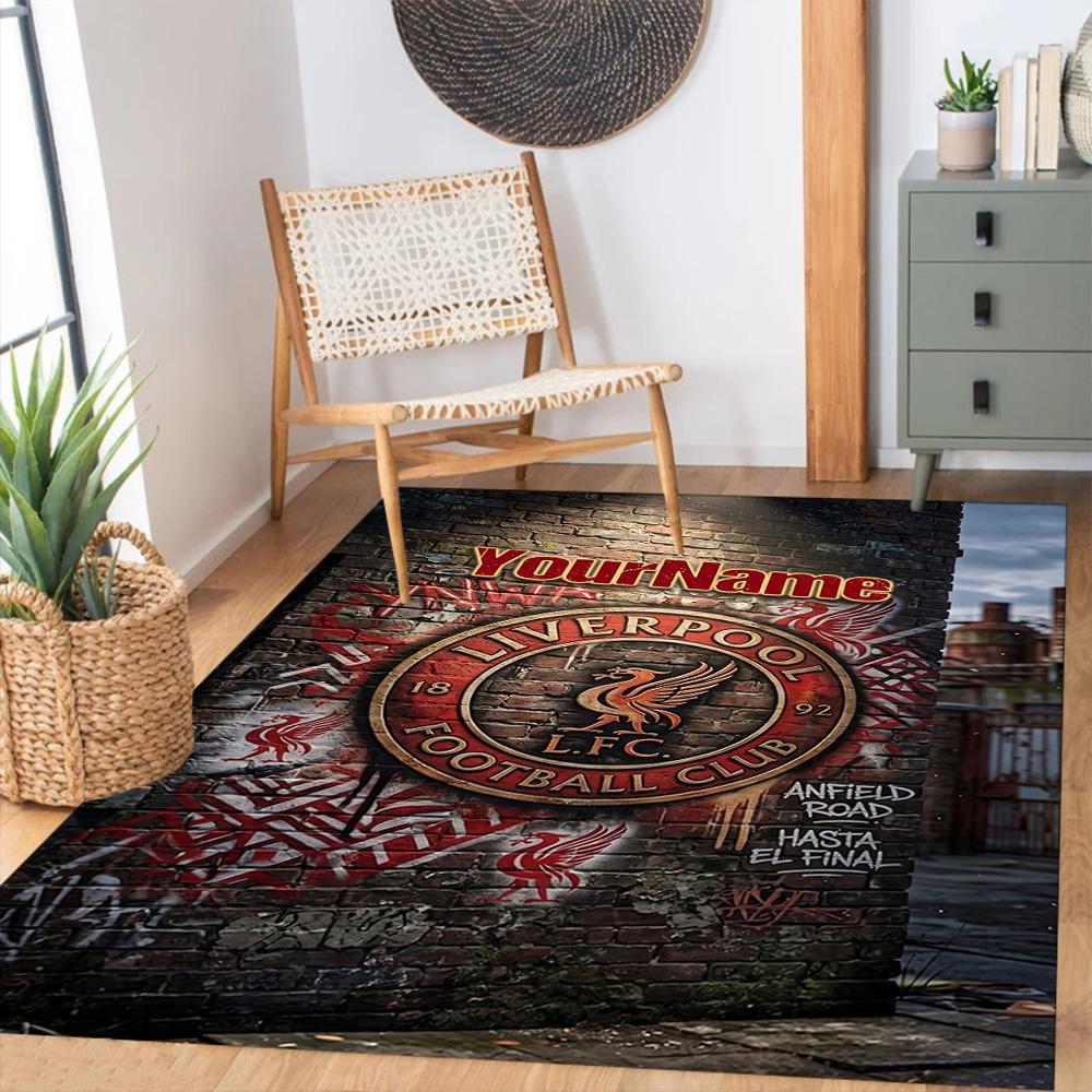 Liverpool Customize Text Area Rug Suitable for Decorate Room Outdoor Kitchen Bedrooms Antislip Carpet Office Home Decor