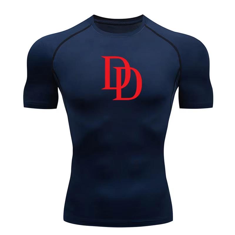Men s Printed Compression Shirts, Cooling Quick-Dry Anti-Chafe Sports T-Shirts, Gym Workout Athletic Tops RL0542 XXXL