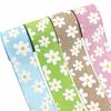 63MM 5 Yards Daisy Flower Wired Edge Ribbon Spring Summer Floral Decoration for Craft & DIY , Butterfly Bow