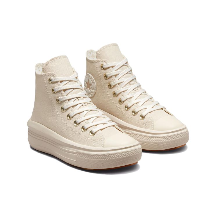 Converse Chuck Taylor All Star Move Platform High Elementi Dorati Sneakers da Donna Crema Naturale-Avorio Aironi A02189C