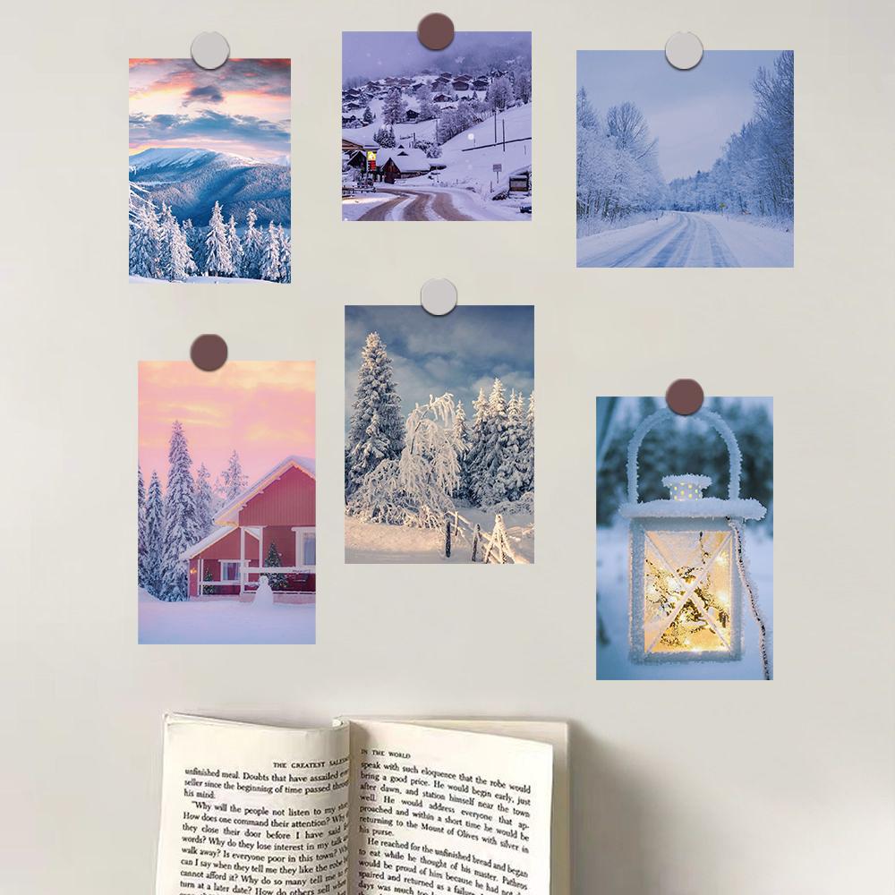 

15 шт. Наклейки серии «Снежный пейзаж» Карточки Постеры Фотография Изысканный Эстетичный Креативный Подарок Кофейное Искусство Гостиная DIY Декоративные