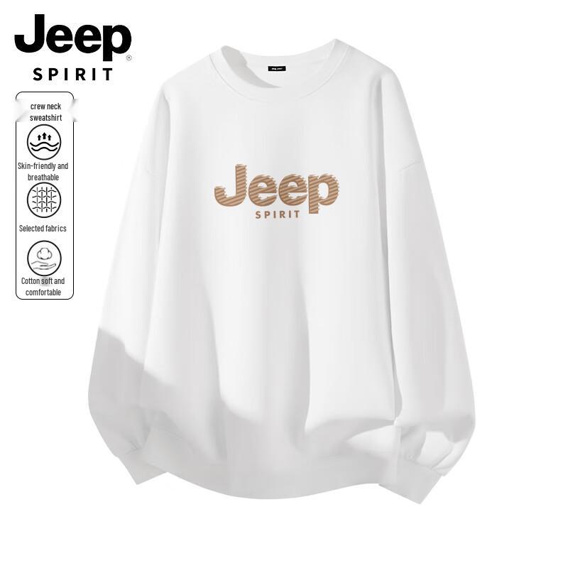JEEP SPIRIT Men's Crew Neck Loose Fit Casual Sweatshirt