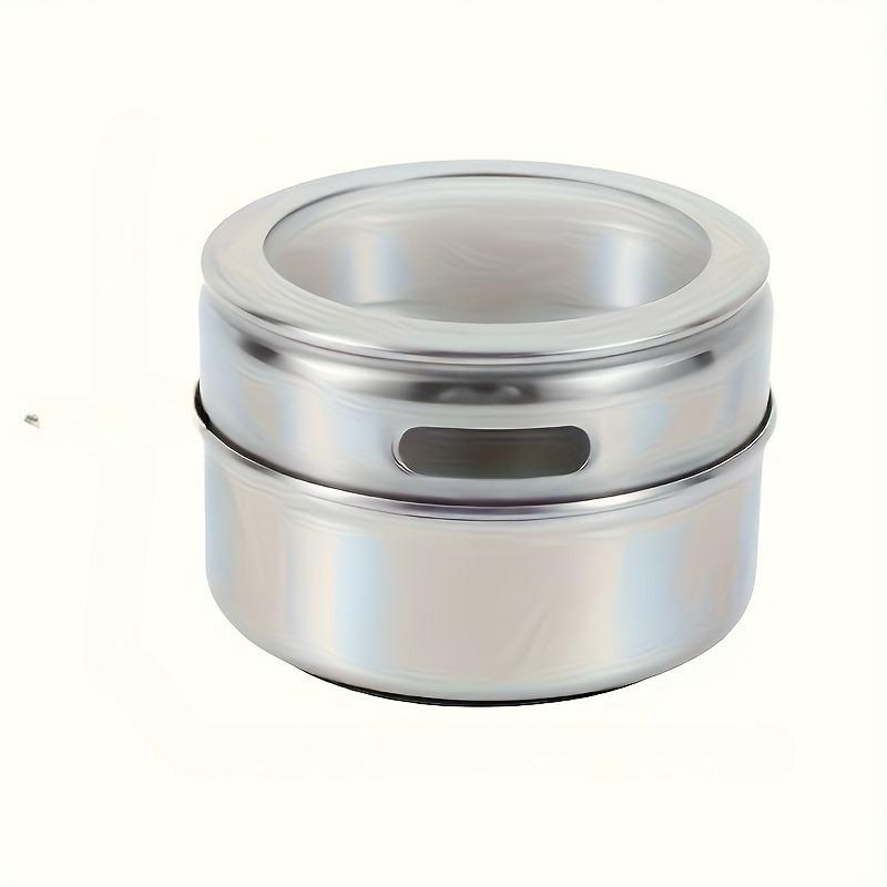 1Set/3pcs Stainless Steel Spice Jar Set with Lid - Perfect Holiday Gift for Kitchen Lovers! Transparent Lid, Countertop