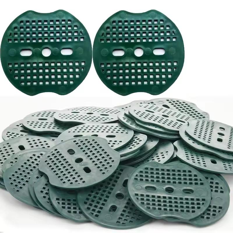 

10-40Pcs Landscape Staple Gaskets Plastic Buffer Washer Garden Stakes Pegs Anchoring Landscaping Ground Garden Lawn Fixed Nails Green Pads-10pcs
