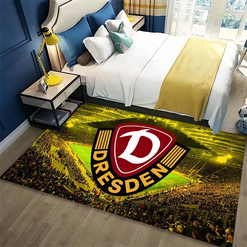 Dynamo Dresden Stadium Print Area Rug, Non Slip Soft Floor Mat Football Club Logo Carpet for Fan Home Living Room Decor