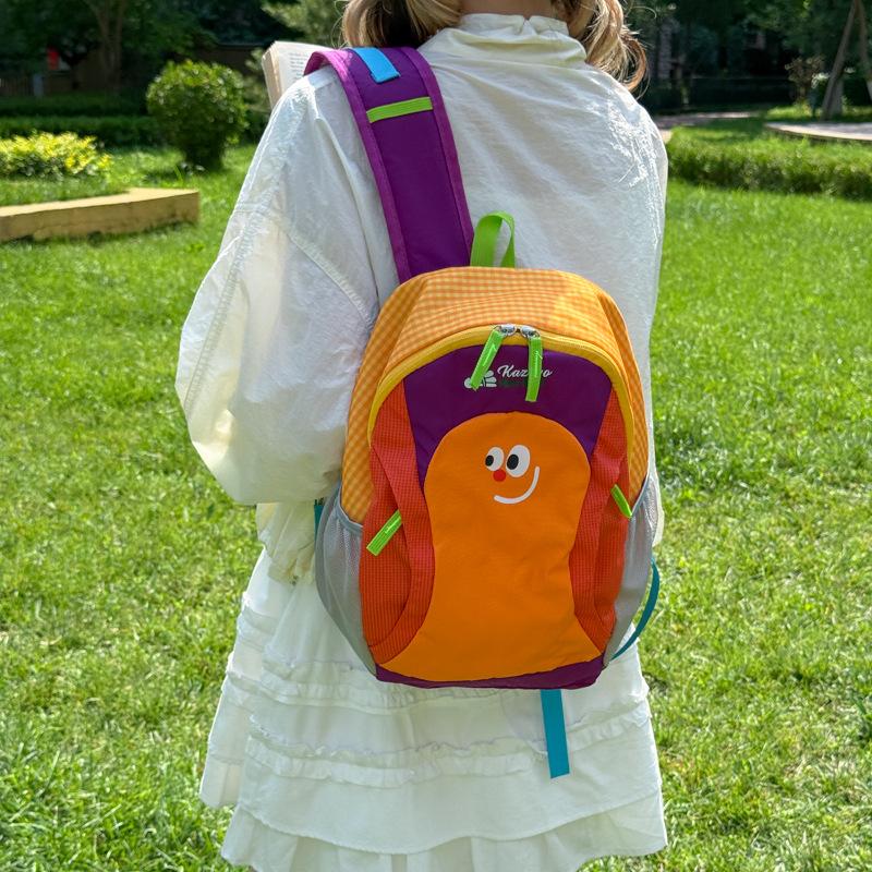 Schoolbag New Dopamine Contrast Cartoon Smiley Face Children's Backpack Lightweight Waterproof Outdoor Hiking Hiking Backpack