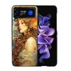 Exquisite Loish Style Blumen Handyhülle für Damen für Samsung Z Flip 7 6 5G Galaxy Z Flip4 Z Flip5 Z Flip3 Coque Schwarzes Hartes PC Sh