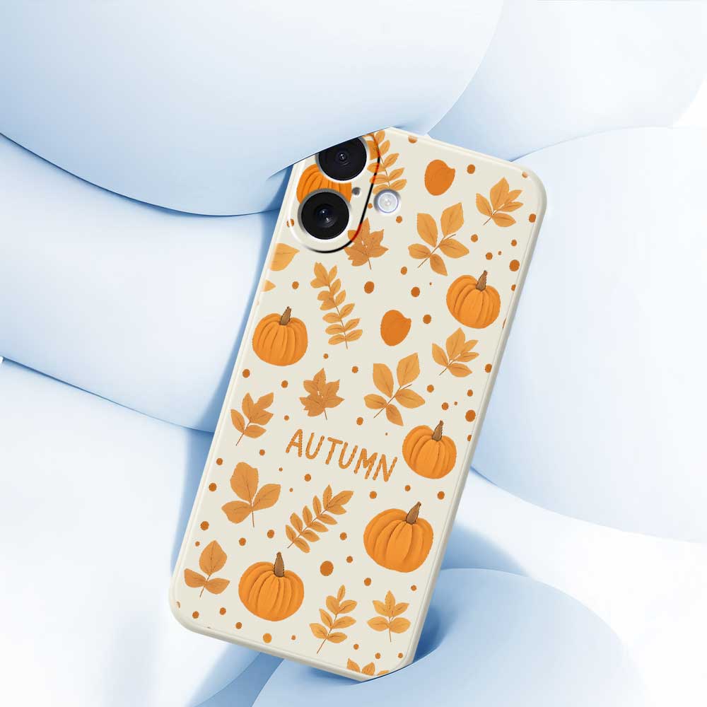 For iPhone 17 Case Autumn Theme Pattern Printing Straight Edge TPU Phone Back Cover