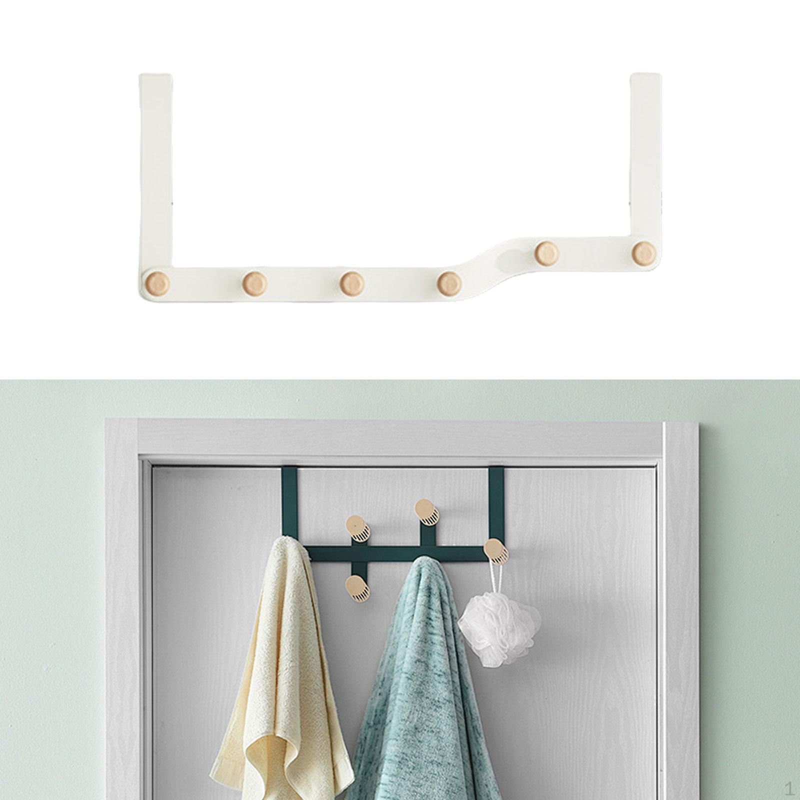 

Door Hook Organizer with 6 Hooks for Hats, Scarves, And Bags белый