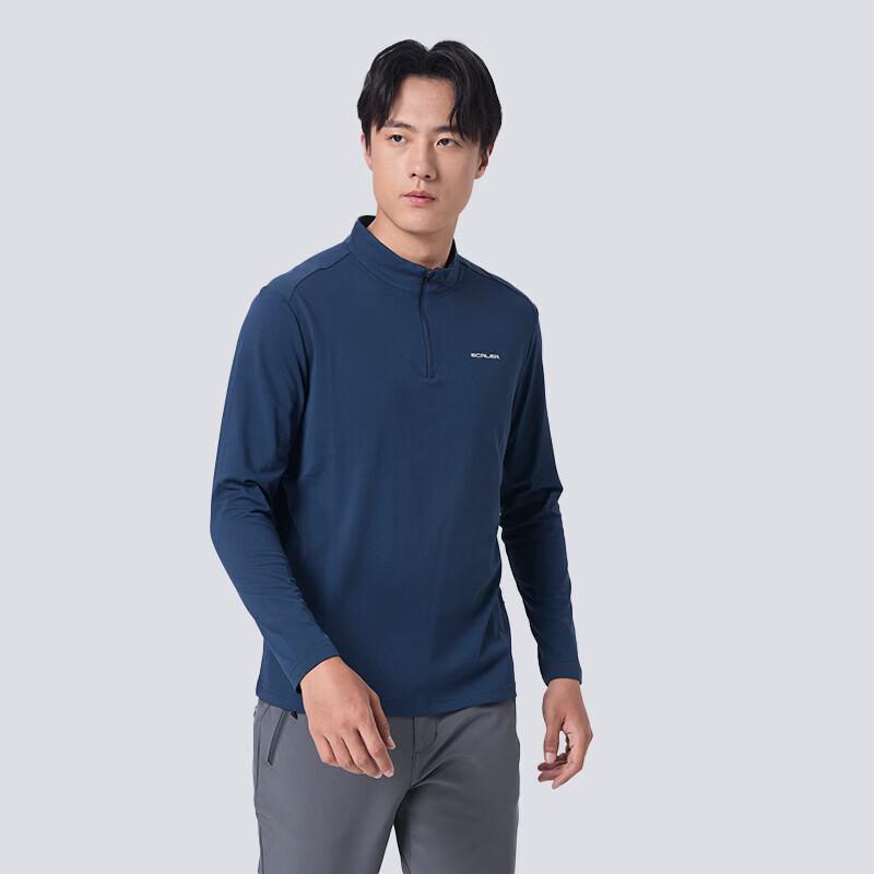 SCALER Men's Outdoor Stand-Collar Long-Sleeve T-Shirt