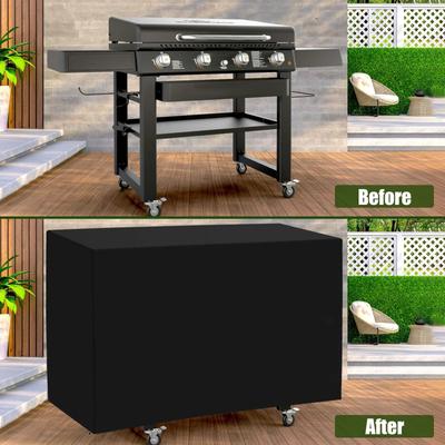 Outdoor Grill Cover 210D Oxford Dustproof BBQ Cover with Drawstring UV Resistant Waterproof Wind Proof Grill Protective Cover