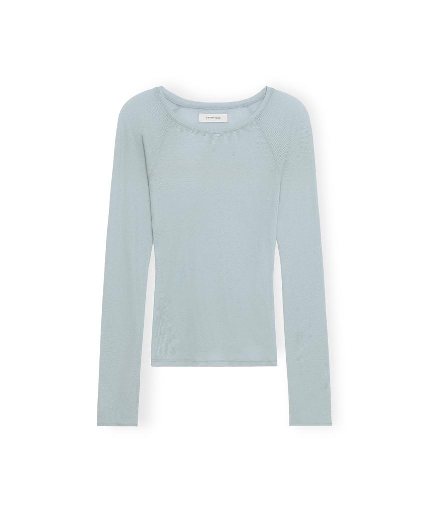 BROWNYARD W Sheer Long Sleeve, Light Blue