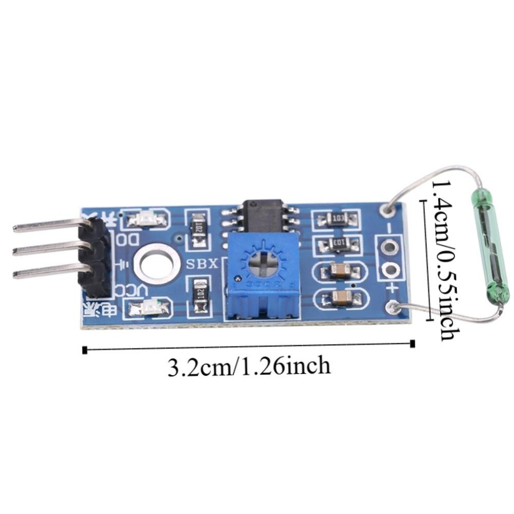 4Pcs 3.3V-5V Reed Module LM393 Comparator Reed Sensor Module Magnetic Reed Module  Security Systems