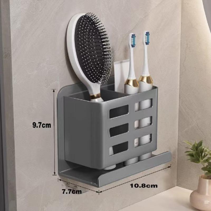 Non-perforated Comb Storage Rack, Storage Box, Bathroom, Washbasin, Toothbrush, Toothpaste, Razor, Wall Hanging