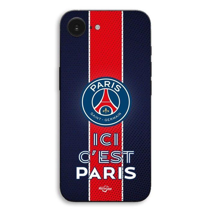 Coque Pour iPhone SE 2024 PSG logo ici c'est Paris Maniacase
