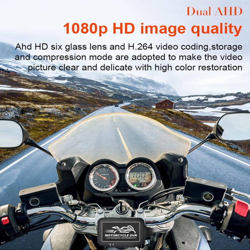 WIFI Motocyklová palubní kamera DVR Duální 1080P Přední a zadní Vodotěsná motocyklová kamera Podpora Přehrávání videozáznamů Záznamník