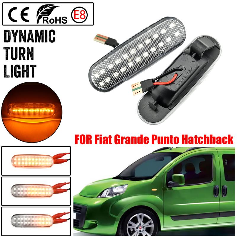 1 Paar LED Dynamische Wasserdichte Seitenmarkierungsleuchte Blinkeranzeige Für Fiat Abarth Punto Panda MK2 MK3 Multipla Stilo 1612811180