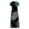 Women's Summer Leaf Floral Printed V-Neck Long Dress Dress