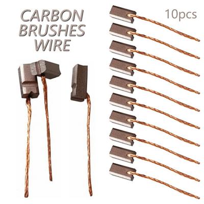 10pcs Hot Sale Generic 4*5*10mm Leads Generator Carbon Brushes Wire Electric Motor Brush Replacement