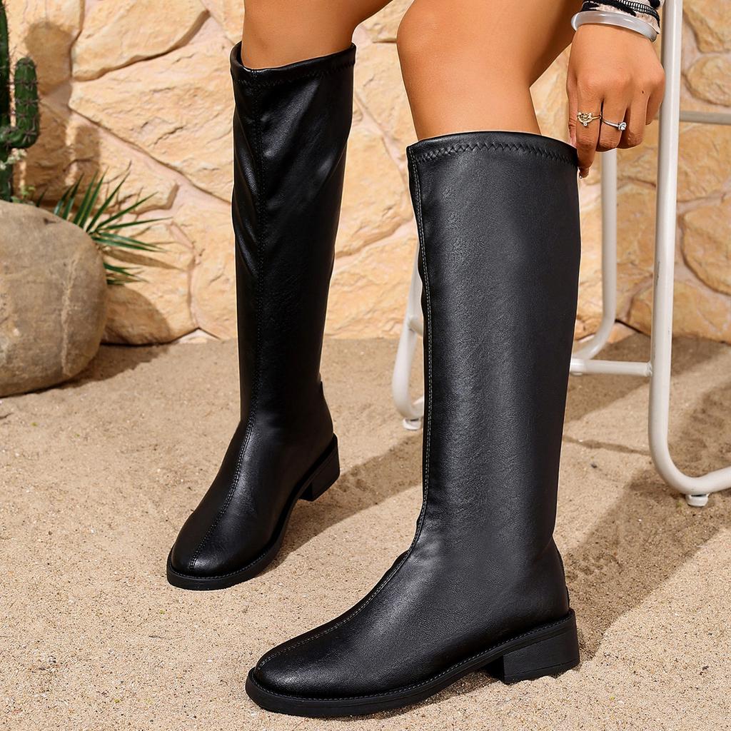 Spring And Autumn Sexy And Comfortable Low Heel Knee Length Boots Fashion New Style Warm Plus Size Women'S Casual Fashion Boots