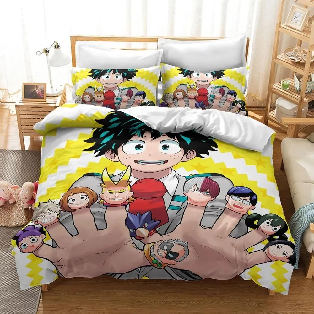 Japan Anime My Hero Academia Bequeme Bettdecke Bettbezug Kissenbezug Bettwäscheset Kinder Schlafzimmer Dekoration Heimtextil