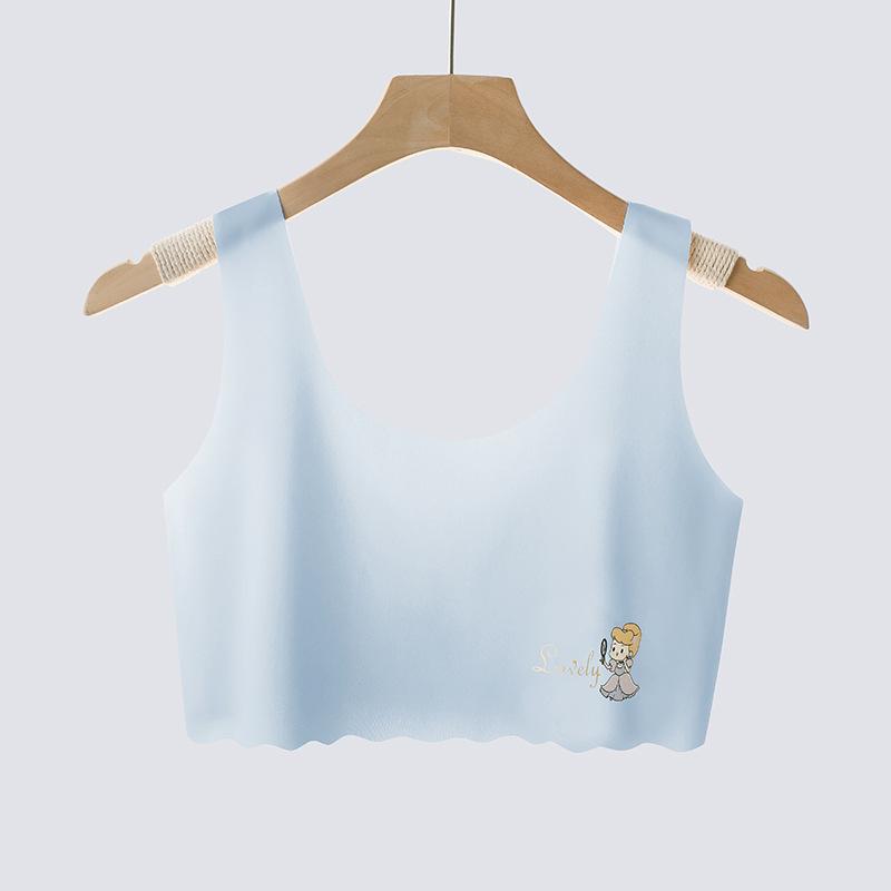Development period girls underwear - year old girls tube top padded seamless vest junior high school students breathable bra thin