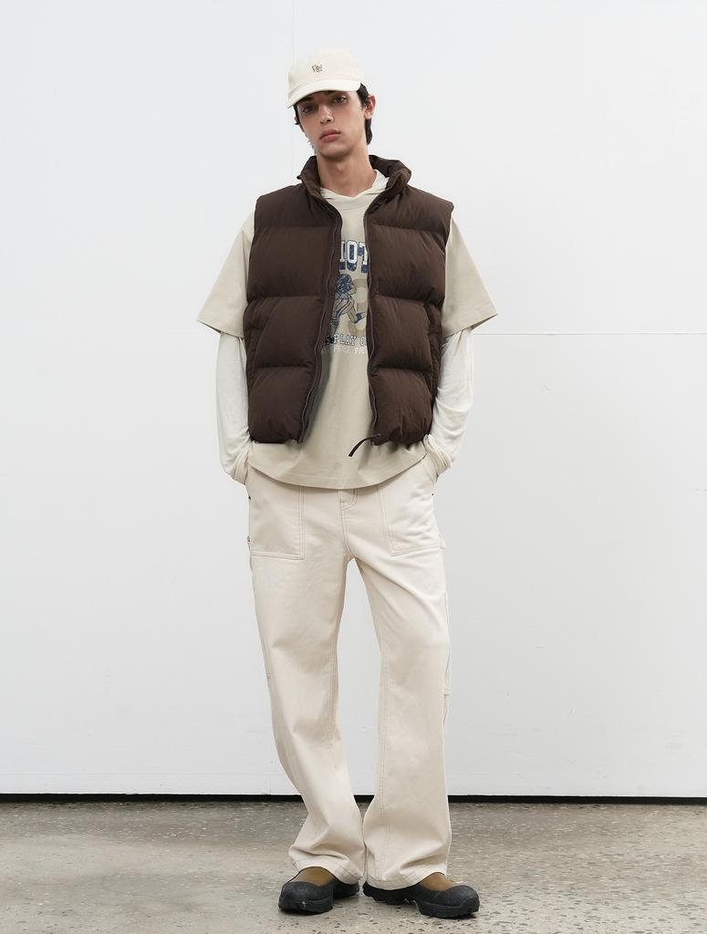 Generalidea Unisex Nylon Padded Vest [Brown] / Sbe3U08009