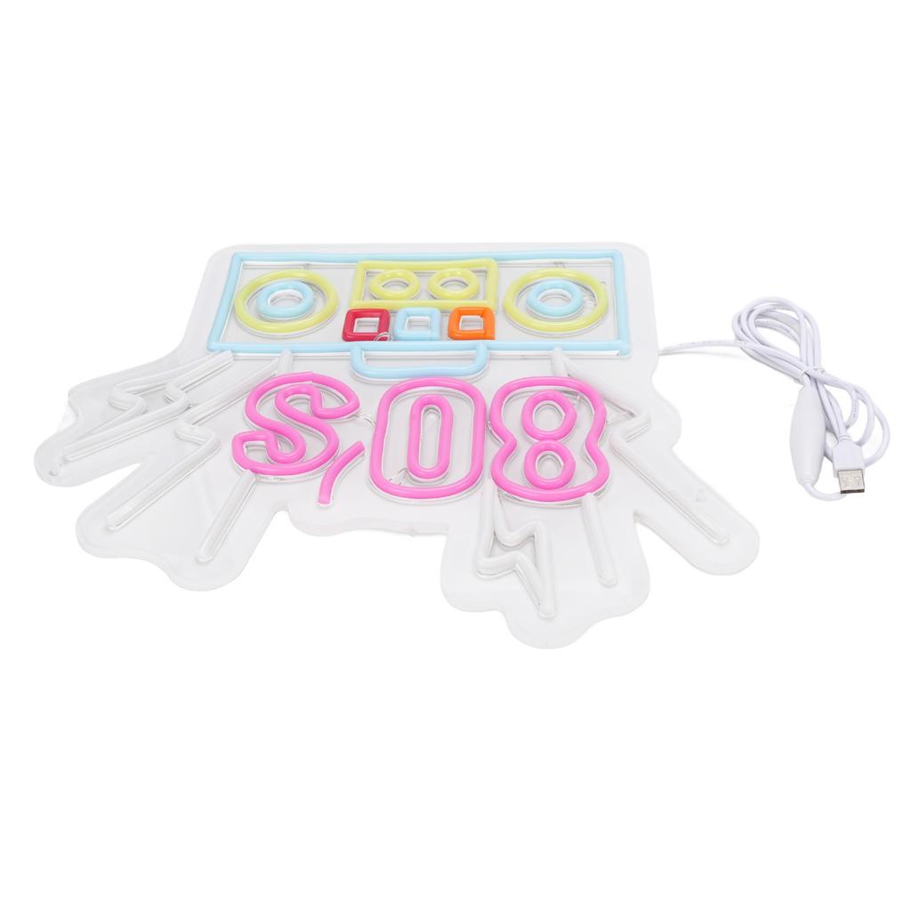 80 s Neon Sign Multi Color LED Strips Acrylic Panel 80 s Wall Decor for Bar Party Shop Cafe