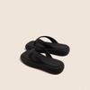 Flip-flops women's thick-soled cool slippers summer wear 2024 new pinch foot flat-soled fashion Internet celebrity super fire beach shoes