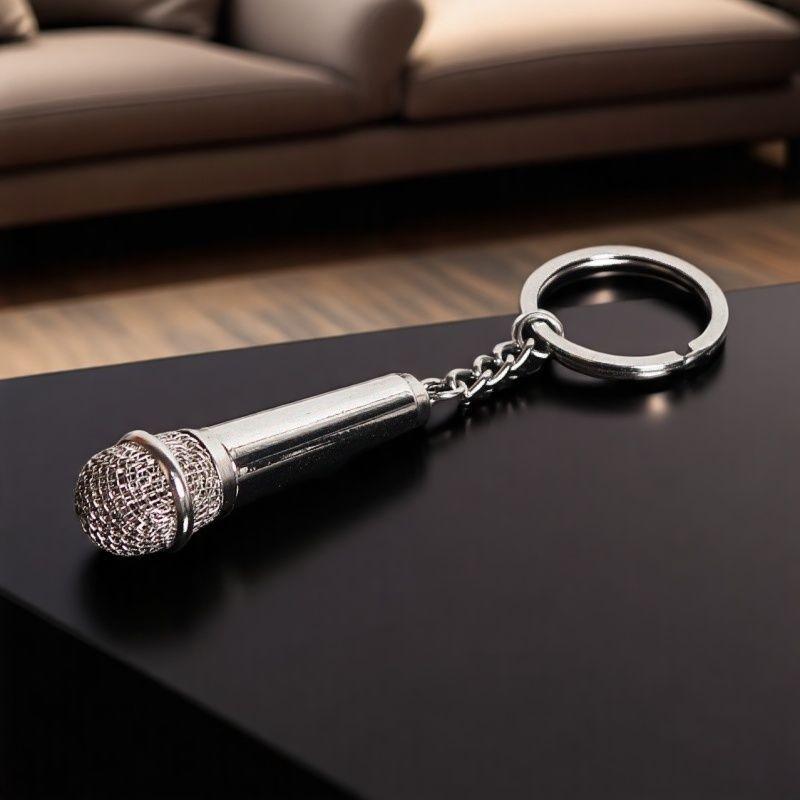 Creative Valentine's Day Metal Microphone Keychain Gift