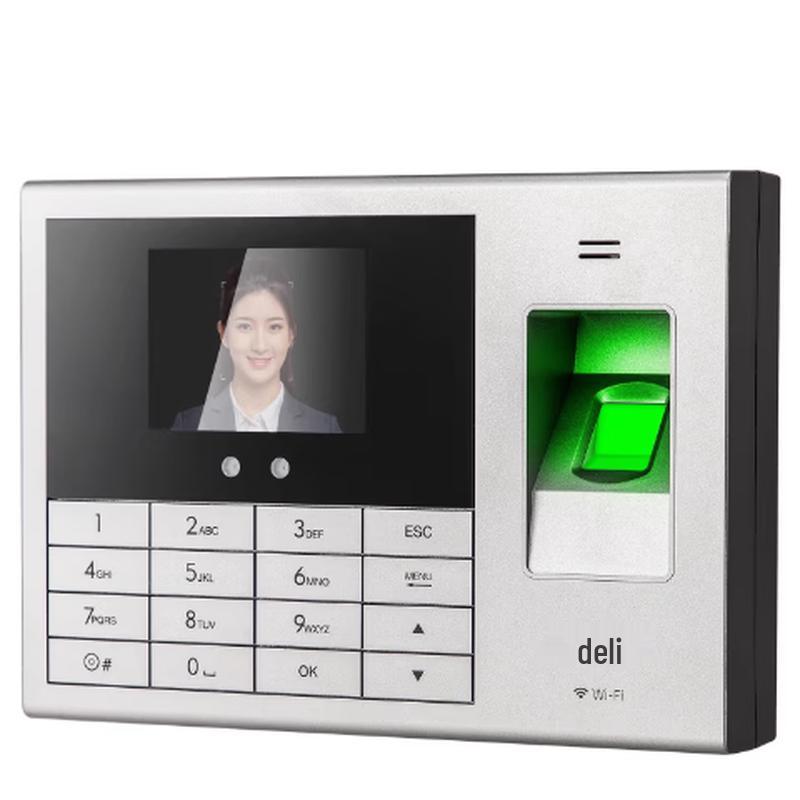 Deli Smart Fingerprint & Facial Recognition Attendance Machine CN Plug (adapter Included)