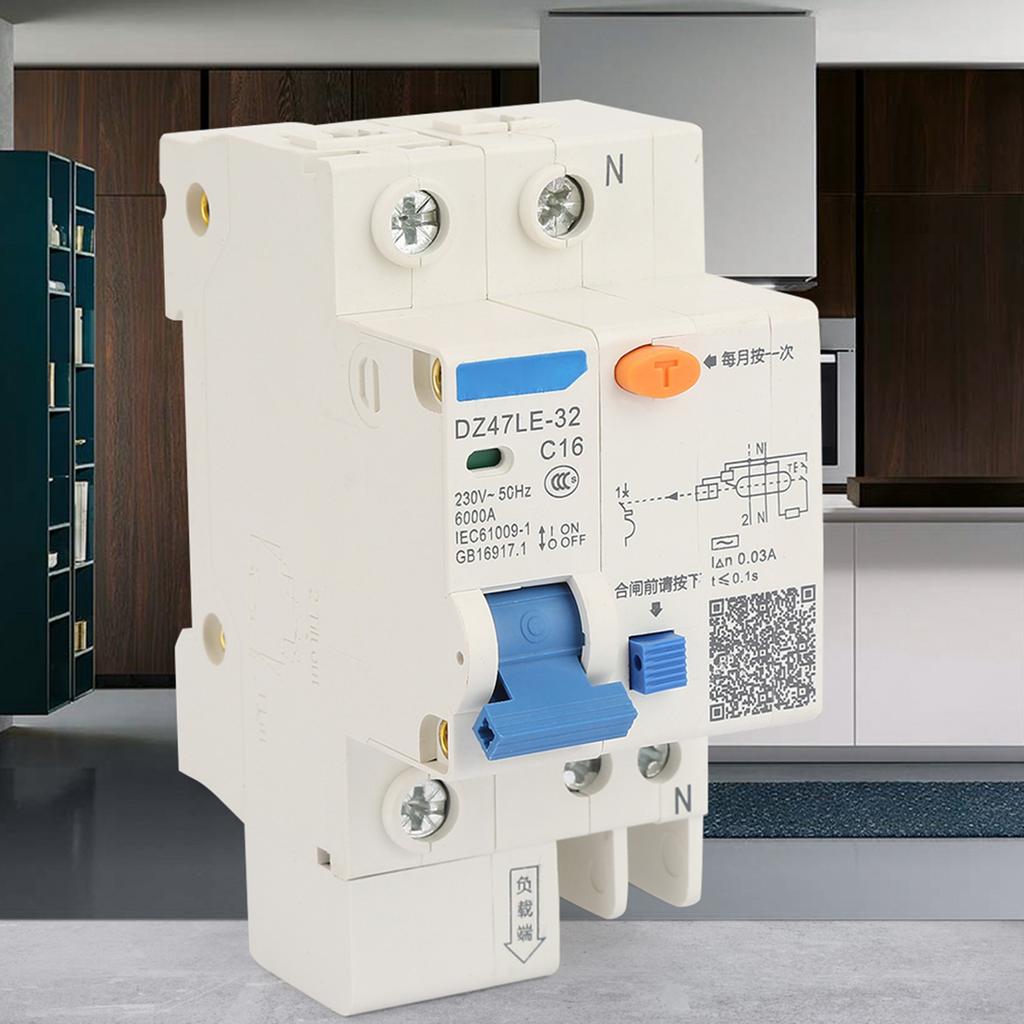 DZ47LE 32 1P+N 16A 230V Earth Leakage Safety Protection Circuit Breaker (16A)