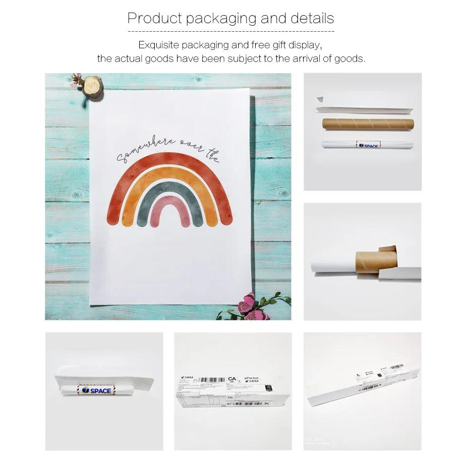 Boho Balloon Rainbow Sun Elephant Giraffe Whale Nursery Wall Art Canvas Painting Posters And Print Wall Pictures Kids Room Decor