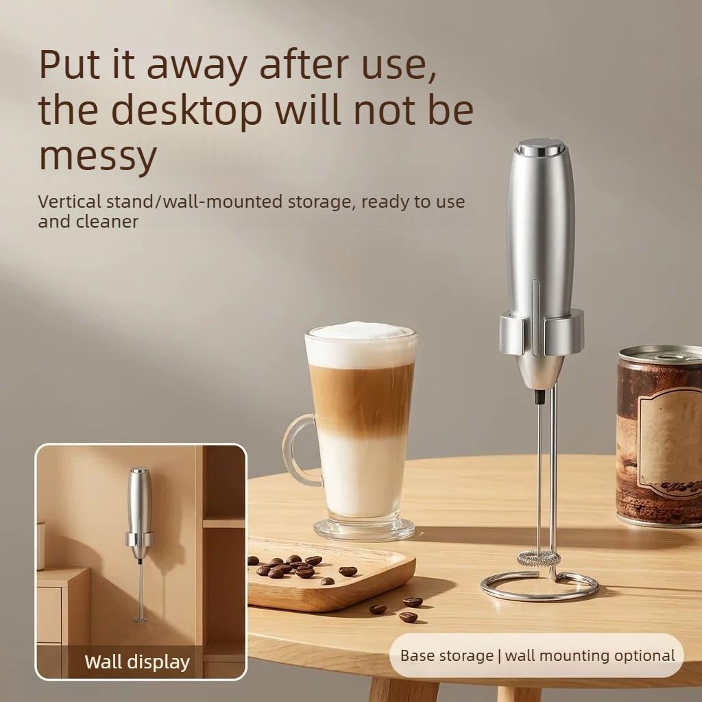Electric Milk Frother Powerful Stainless Steel Drink Mixer Coffee Cappuccino Chocolate Foam Maker for Hot Drinks