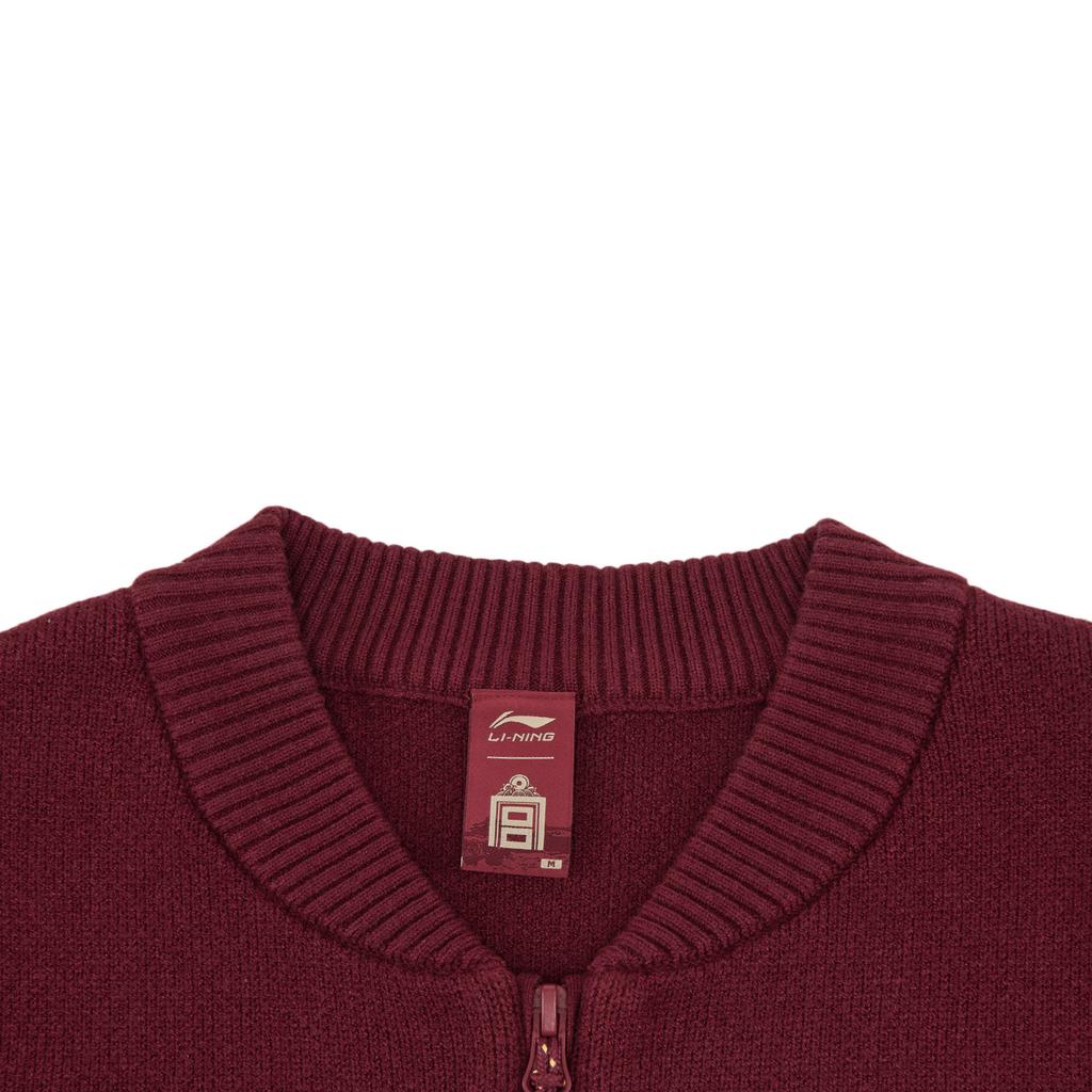 Li-Ning Seria Stylu Życia Sportowego Blok Kolorów Kultury Chińskiej Zapinany na Zamek Miękki Oddychający Wszechstronny Casualowy Sweter z Długim Rękawem Damski sweter AMBW044-6