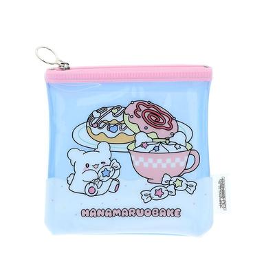 Stationery Hanamaru Obake Sanrio Characters Goods Clear Flat S2337240 Sun-Star Pouch, Material, Square, Blue,
