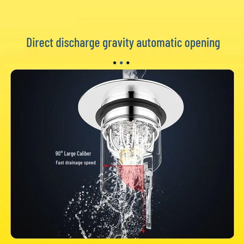 Universal Anti-Insect & Odor Stopper for Bathroom Sink - Press-Type Filter Plug & Play Bounce Core Accessory