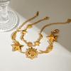 18K Gold Color Star Moon Bracelet Stainless Steel Stackable Bracelet  Summer Fashion