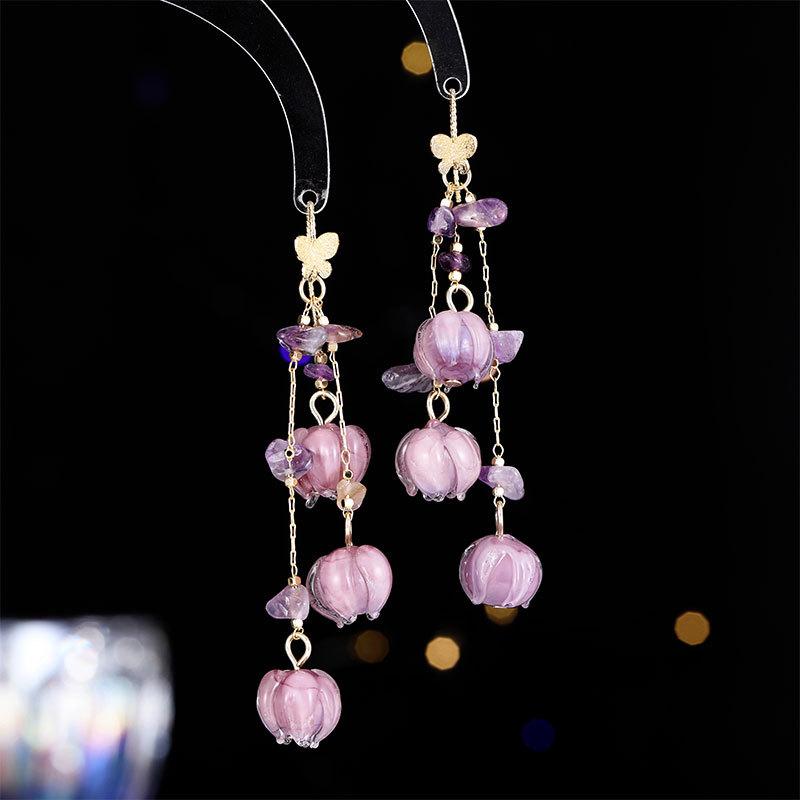 

Новая Мода Элегантные Женские Легкие Роскошные Дизайнерские Тренд Часы Орхидея Серьги Ретро Дизайн Длинные Серьги Повседневные Аксессуары