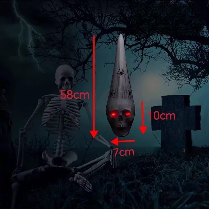 Halloween Gruselige Leuchtende Spinne & Baumwollschädel Requisite, Spukhaus Escape Room Garten Innen Außen Feiertagsdekoration 1pc black