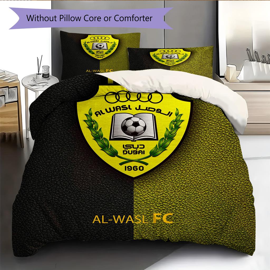 Al Wasl Football Club Pattern Bedding Quilt Set Home Decoration Gift (1 * duvet cover + 2 * pillowcase without core)