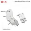 4PCS Furniture Stainless Steel Corner Code 90 Degree Right Angle Wardrobe Table and Chair Fixed Bracket Square Angle Iron