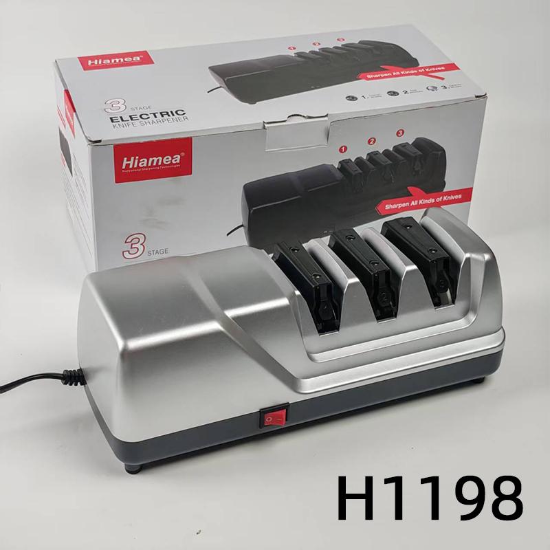 NEW Electric Knife Sharpener-Diamond Wheel System 3-Stage Sharpening (Coarse/Fine/Polish) Fast & Safe for Kitchen Chef